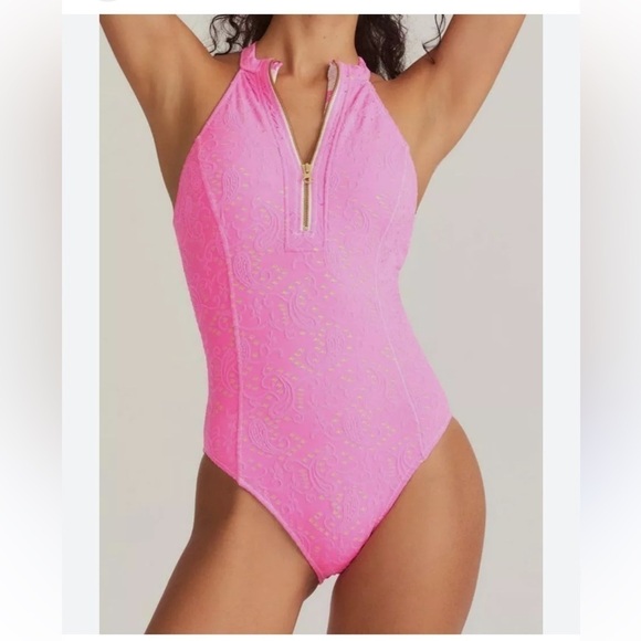 NWT LoveShackFancy x Hurley Eyelet Paisley One-Piece, XS - Picture 2 of 13